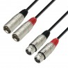 CABLE AUDIO 2 PAR 2xXLR3 M-2xXLR3 H 20M