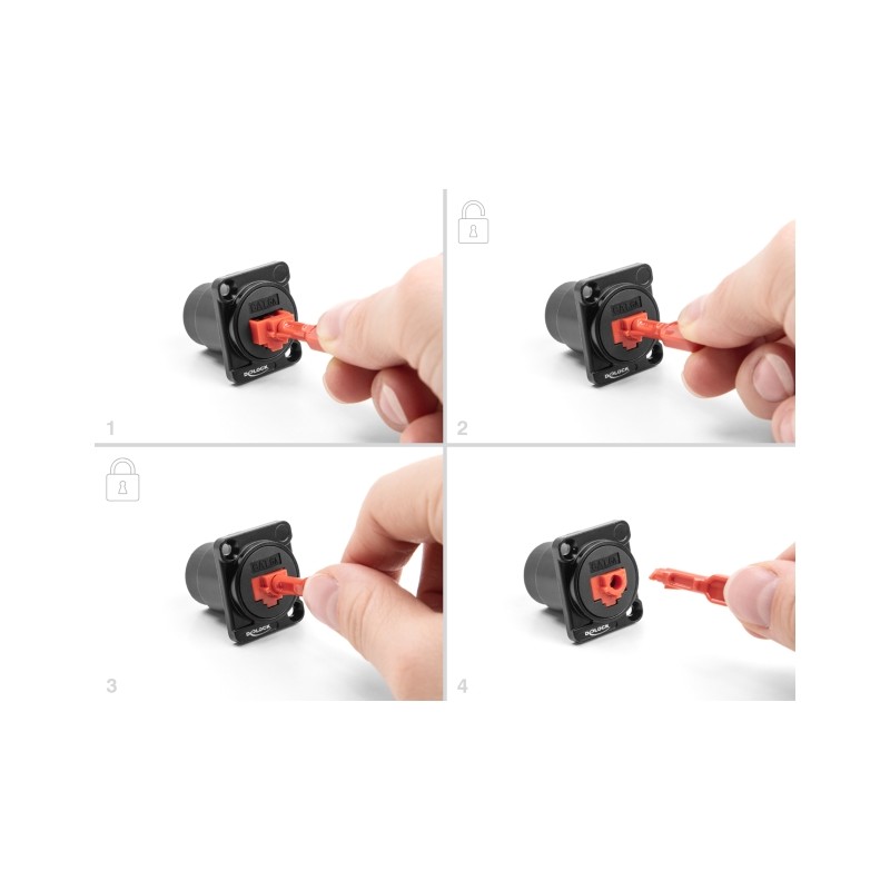 BLOQUEO SEGURIDAD RJ45 HEMBRA 10u/+1 LLA
