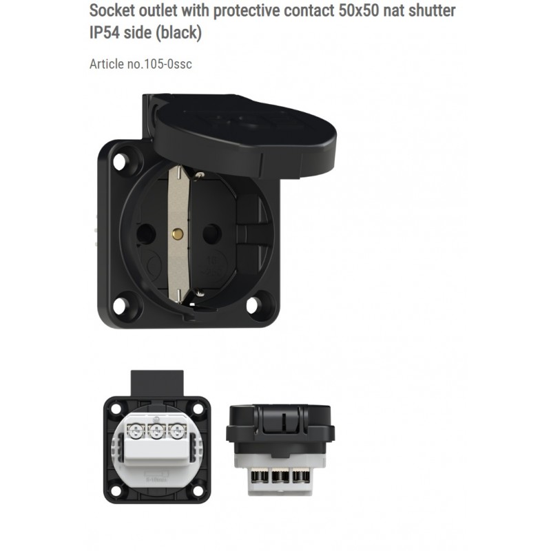 BASE SCHUKO HEMBRA PANEL CON TAPA PCE NE