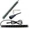 REGLETA 19" 8 TOMAS SCHUKO SIN/INT+C14