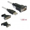 CABLE USB M-DB9 SERIE RS232 M+DB25M 1,5M