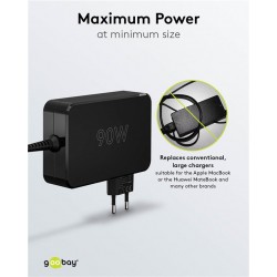 ALIMENTADOR 220V 1xUSB C 20V 4.5A 90W