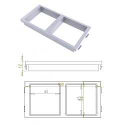 PLACA ADAPTADORA 2 HUECOS DE 45x45