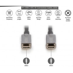 CABLE USB C M-M 10M AOC POR FIBRA OPTICA