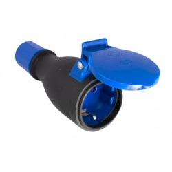CONECTOR SCHUKO HEMBRA GOMA NEGRO C/TAPA