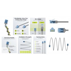 CABLE UTP CAT6A RJ45 M-M 0,25M NEGROSLIM