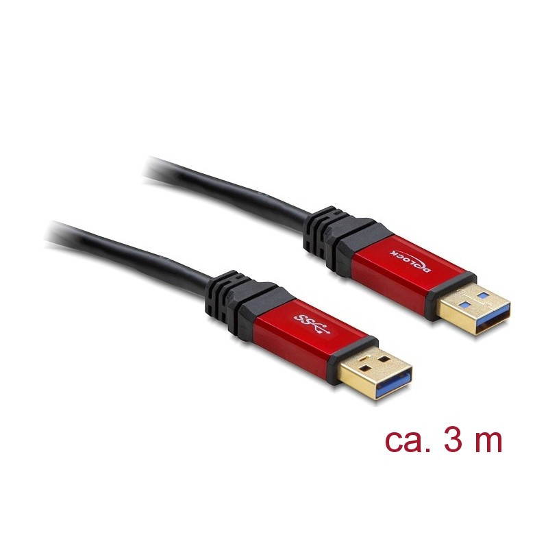 CABLE USB A 3.0 M-M 3MTS NEGRO