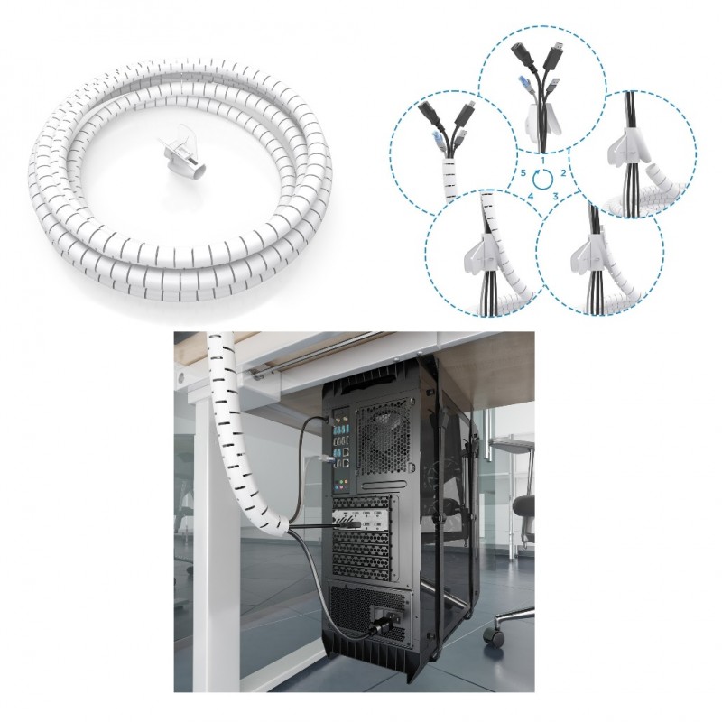 TUBO CUBRE CABLES 25mmX3M BLANCO+Aplicad