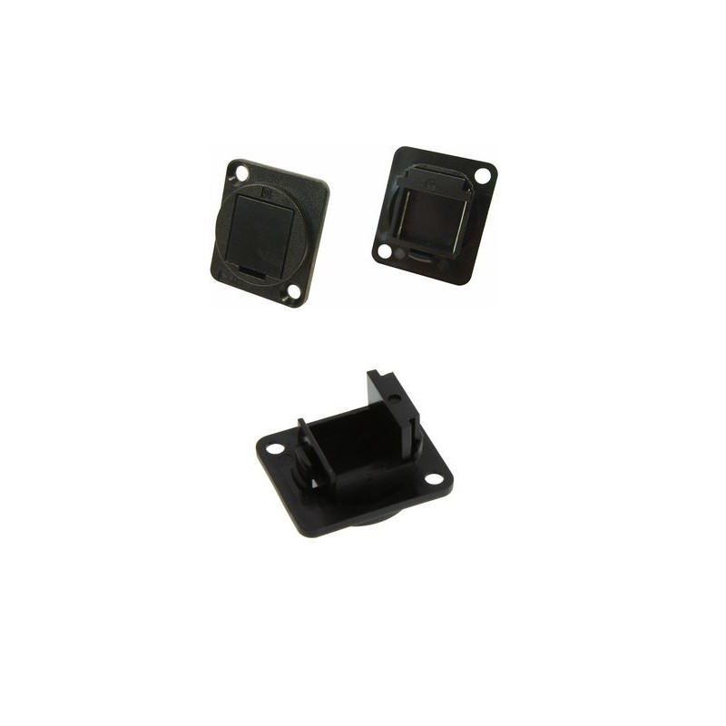 PLACA ADAPTADOR SERIE D XLR KEYSTON NEGR