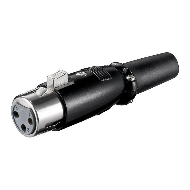CONECTOR XLR3 HEMBRA AEREO NEGRO W