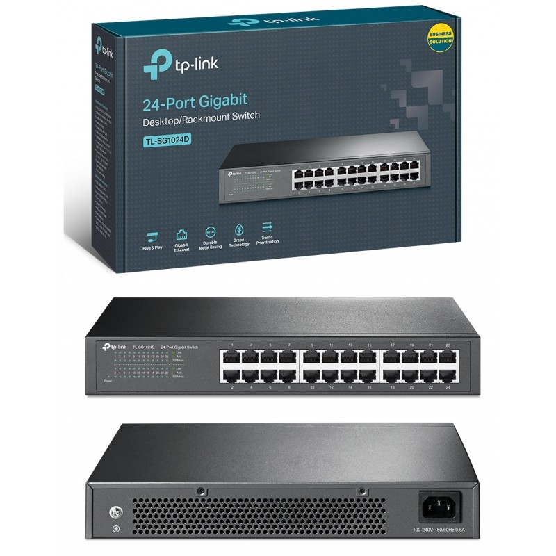 SWITCH 24 PUERTOS 19"GIGABIT 10/100/1000