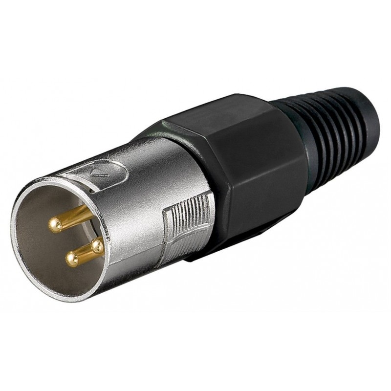 CONECTOR XLR3 MACHO AEREO NIKEL PLAS W