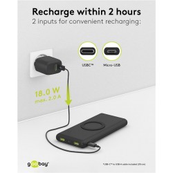 POWERBANK 10.000 mAh 2 SALIDAS USB+USB C