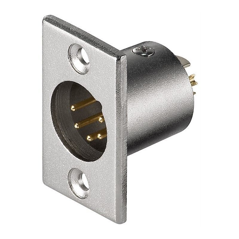 CONECTOR XLR5 MACHO PANEL NIKEL SOLDAR