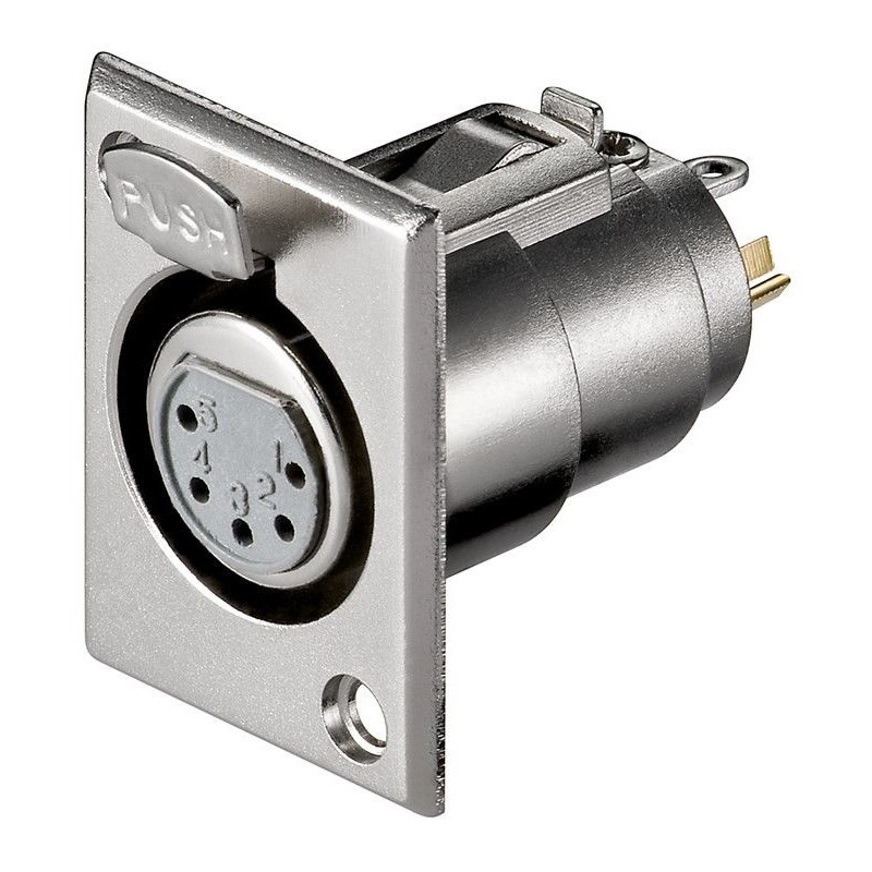 CONECTOR XLR5 HEMBRA PANEL NIKEL SOLDAR