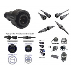 CONECTOR DMX M 3 PIN INTEMPERIE WH128