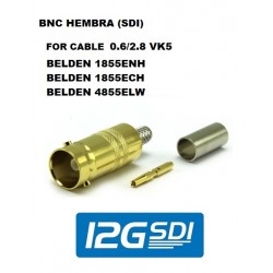 CONECTOR BNC HEMBRA 0.6/2.8 HD 12G GOLD