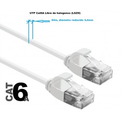 CABLE UTP CAT6A RJ45 M-M 0,15MBLANCOSLIM
