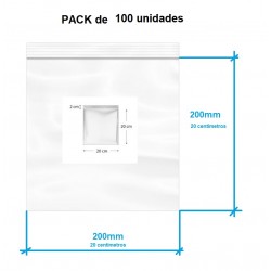 BOLSA CIERRE ZIP 200X200mm TRANSPARENTE