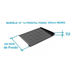 BANDEJA 19" 1U FRONTAL FONDO 280mm NEGRA