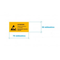 ETIQUETA CAUTION ESD 36X75mm ROLLO 1000u