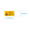ETIQUETA CAUTION ESD 36X75mm ROLLO 1000u