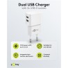 ALIMENTADOR 220V 2xUSB 2,4A 12W BLANCO
