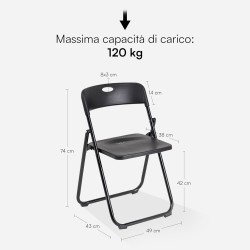 Silla Plegable Estructura Acero y PVC