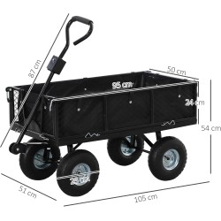 CARRO DE CARGA HASTA 300Kg NEGRO