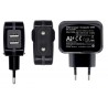 ALIMENTADOR 220V 2xUSB 3,4A 17W NEGRO