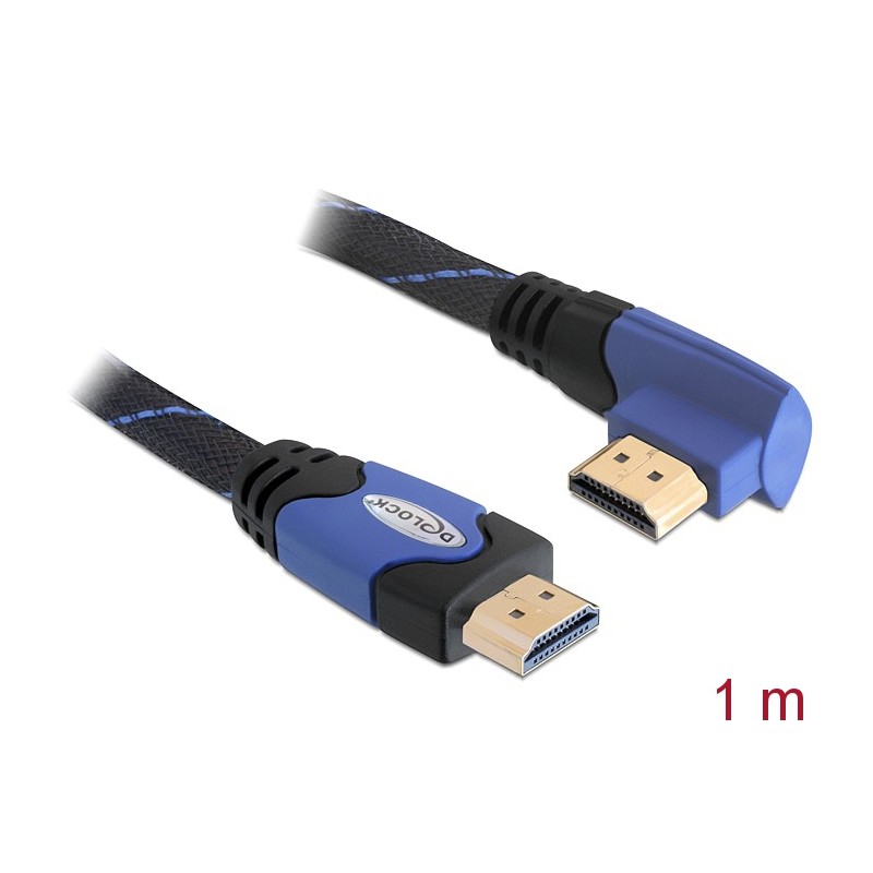CABLE HDMI M Recto-M Codo lateral 4K 1M