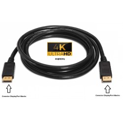 CABLE DISPLAYPORT M-M 4K V.1.2 2M NEGRO