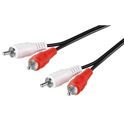 CABLE 2xRCA M-M 0,5MTS NEGRO