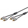 CABLE 2xRCA M-M 0,5MTS GRIS profesional