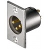 CONECTOR XLR3 MACHO PANEL NIKEL SOLDAR