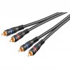 CABLE 2xRCA M-M 3MTS NEGRO HQ