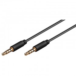 CABLE MINIJACK 4POLOS M-M 2MTS NEGRO