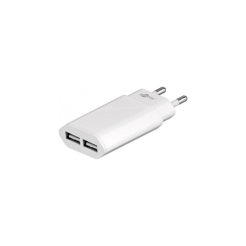 ALIMENTADOR 220V 2xUSB 2,4A BLANCO