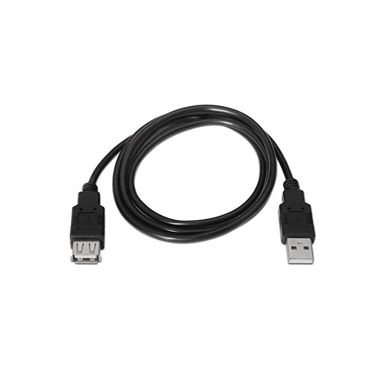 CABLE USB A 2.0 M-H 1MTS NEGRO