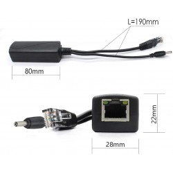 EXTRACTOR SPLITTER POE RJ45 H-M+JACK 12V