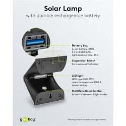 FOCO LED 3.2W 400lm IP65+SENSOR+SOLAR