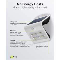 FOCO LED 3.2W 400lm IP65+SENSOR+SOLAR