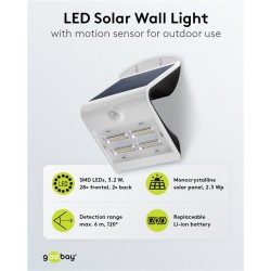 FOCO LED 3.2W 400lm IP65+SENSOR+SOLAR