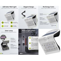 FOCO LED 1.5W 220lm IP65+SENSOR+SOLAR BL