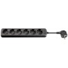 REGLETA 6 TOMAS SCHUKO SININT NEGRA 5M