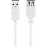 CABLE USB A 2.0 M-H 3MTS BLANCO