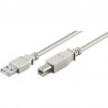 CABLE USB A-B 2.0 M-M 5MTS GRIS