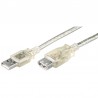CABLE USB A 2.0 M-H 0,60MTS TRANSPARENTE