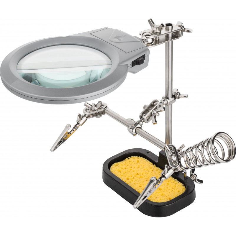 SOPORTE SOLDAR+LUPA CON LUZ Y PINZAS