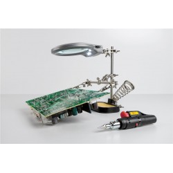 SOPORTE SOLDAR+LUPA CON LUZ Y PINZAS